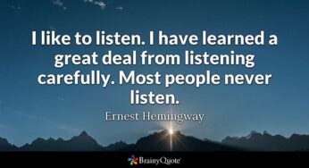 LISTENING IS LOVING!