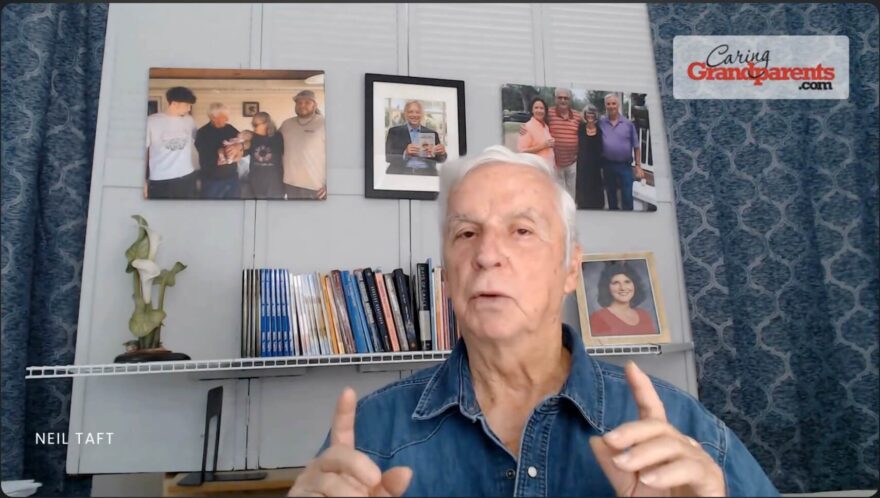 Grandparents with grandchildren family gathering